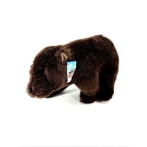 K&M‎ International Brown Bear 1992 Standing Plush Animal 12"L Tongue Out